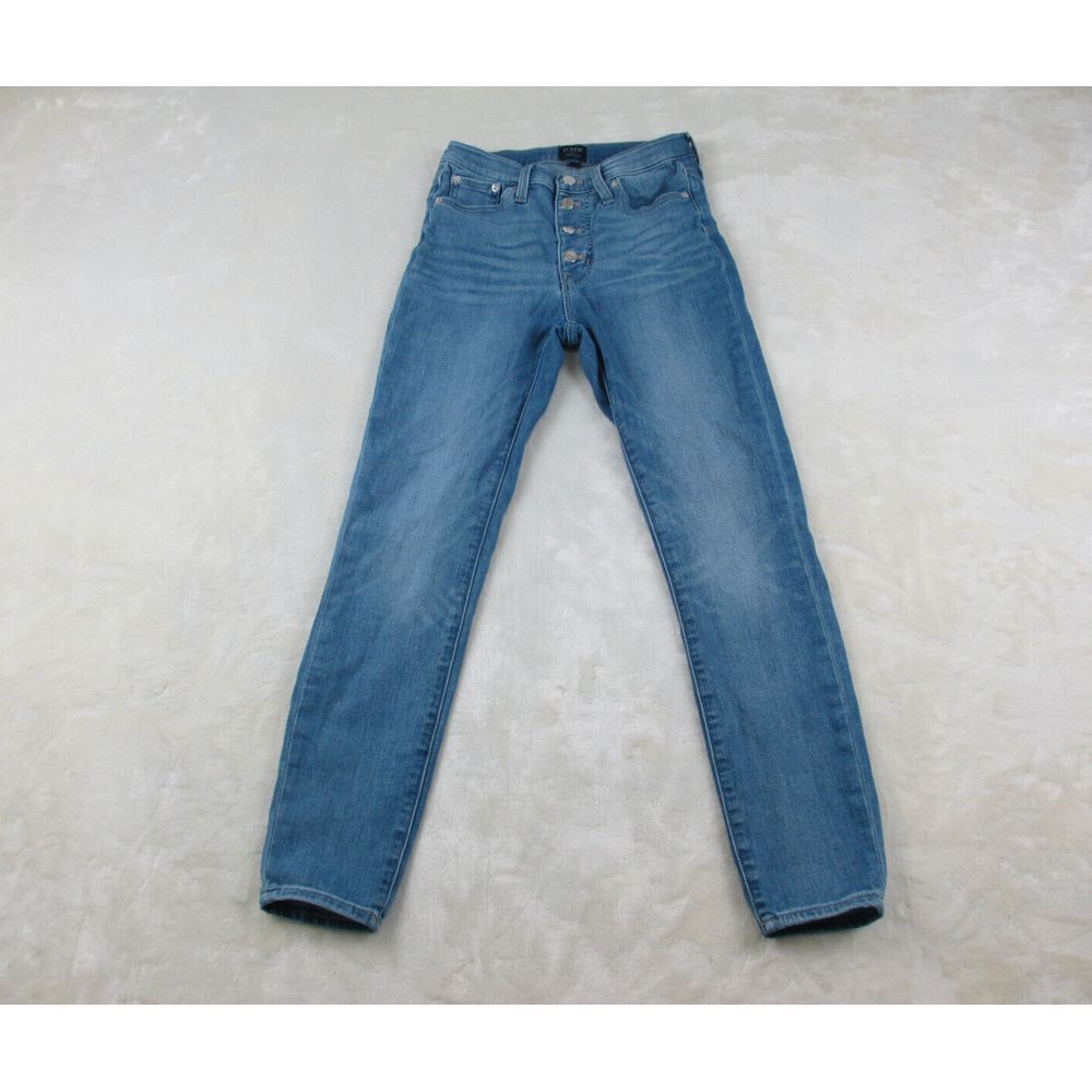 J. Crew Pants Womens 26 Blue Jeans Denim High Rise Skinny Button Fly 26x27*